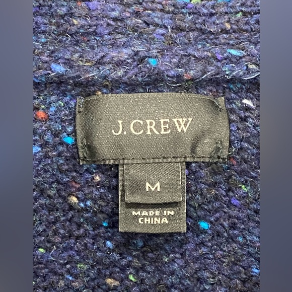 J. Crew Quarter Zip Wool Blend Pullover Sweater Navy Blue  size M - Picture 3 of 10